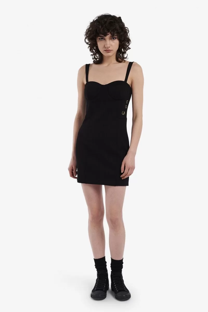 Fred Perry Bodycon Women’s Dress Black | JBMGW8627 Fred Perry Bodycon Women’s Dress Black | JBMGW8627