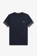 Fred Perry Bold Tipped Piqué Men’s T-Shirt Navy | MSXPC6281