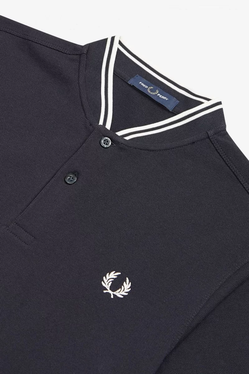 Fred Perry Bomber Collar Men’s Polo Shirt Navy | NFCXL3701 Fred Perry Bomber Collar Men’s Polo Shirt Navy | NFCXL3701