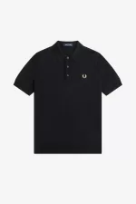 Fred Perry Classic Knitted Men’s Shirt Black | BQWXV2831