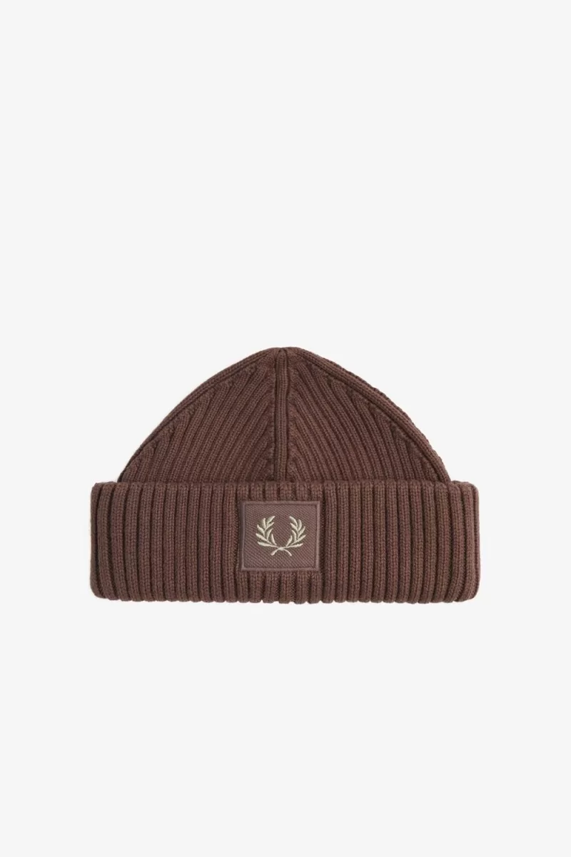 Fred Perry Cotton Rib Mens Caps Dark Red Warm Grey QSPNU4038 1 - Fred Perry Cotton Rib Men's Caps Dark Red Warm Grey | QSPNU4038