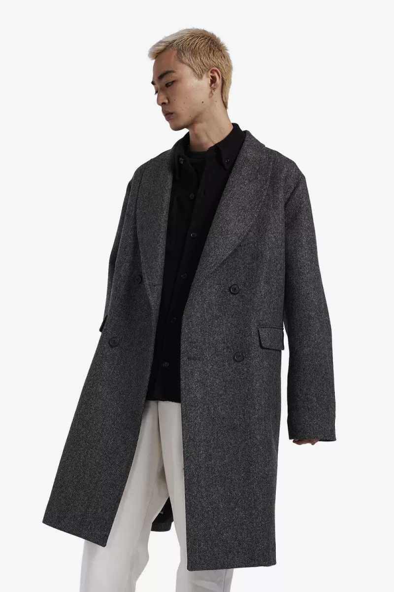 Fred Perry Double Breasted Men’s Parka Black | FPMKC1098 Fred Perry Double Breasted Men’s Parka Black | FPMKC1098