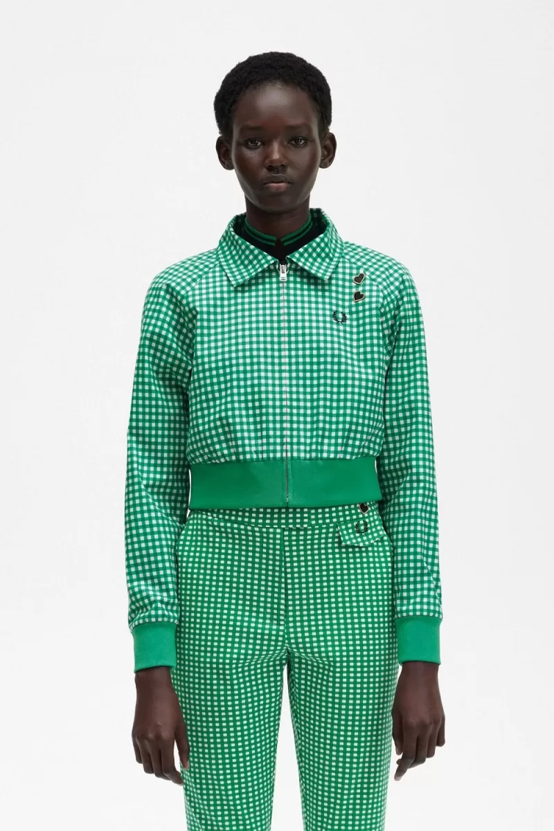 Fred Perry Embroidered Gingham Women’s Jackets Green | GABCY6815 Fred Perry Embroidered Gingham Women’s Jackets Green | GABCY6815