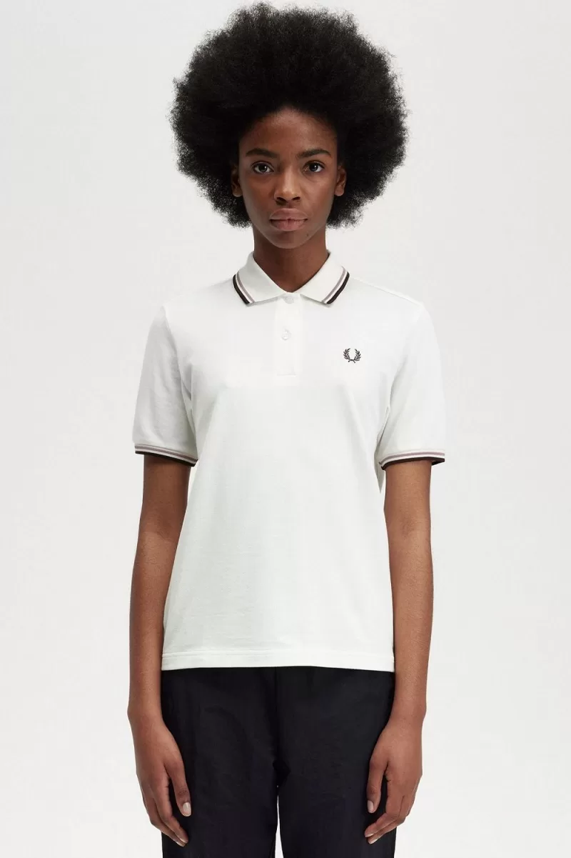 Fred Perry G3600 Women’s Shirt Snow White Dark Pink Burnt Tobacco | QBOTL9150 Fred Perry G3600 Women’s Shirt Snow White Dark Pink Burnt Tobacco | QBOTL9150