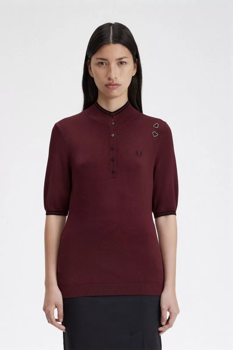 Fred Perry Knitted Women’s Shirt Oxblood | CLAOY5207 Fred Perry Knitted Women’s Shirt Oxblood | CLAOY5207