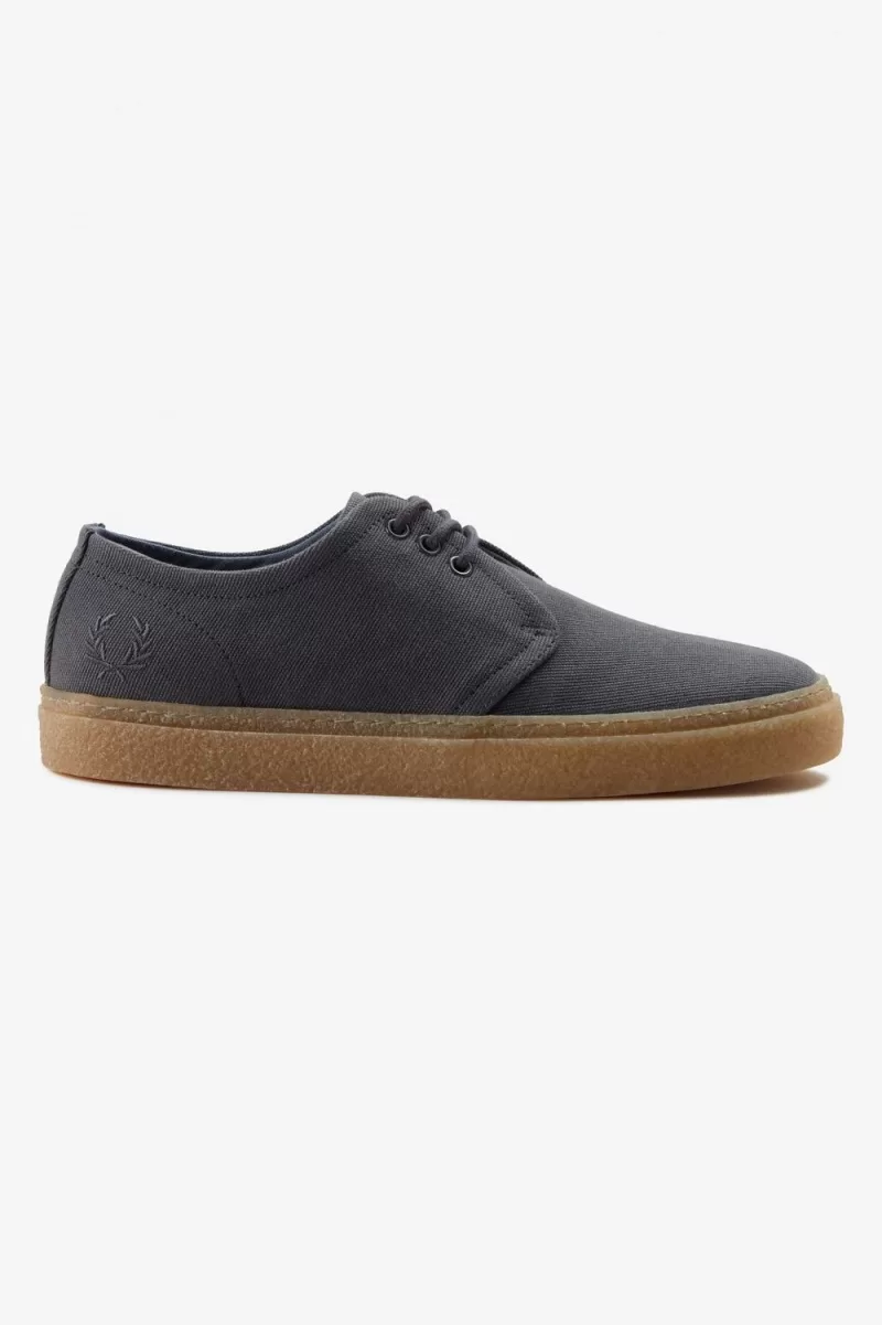 Fred Perry Linden Mens Plimsolls Charcoal VOMUY9283 - Fred Perry Linden Men's Plimsolls Charcoal | VOMUY9283