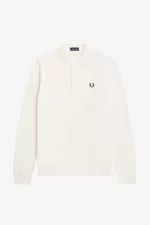Fred Perry Long Sleeve Knitted Men’s Shirt Beige | XMPIV1785