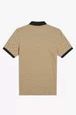 Fred Perry Micro Chequerboard Men’s Polo Shirt Oatmeal Dark Coffee | YWLSX3950
