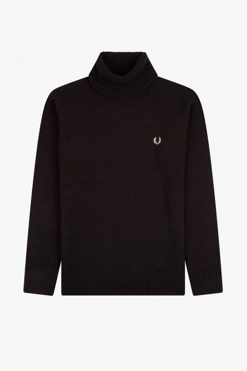 Fred Perry Roll Neck Men’s Jumper Black | SDPNB7649 Fred Perry Roll Neck Men’s Jumper Black | SDPNB7649