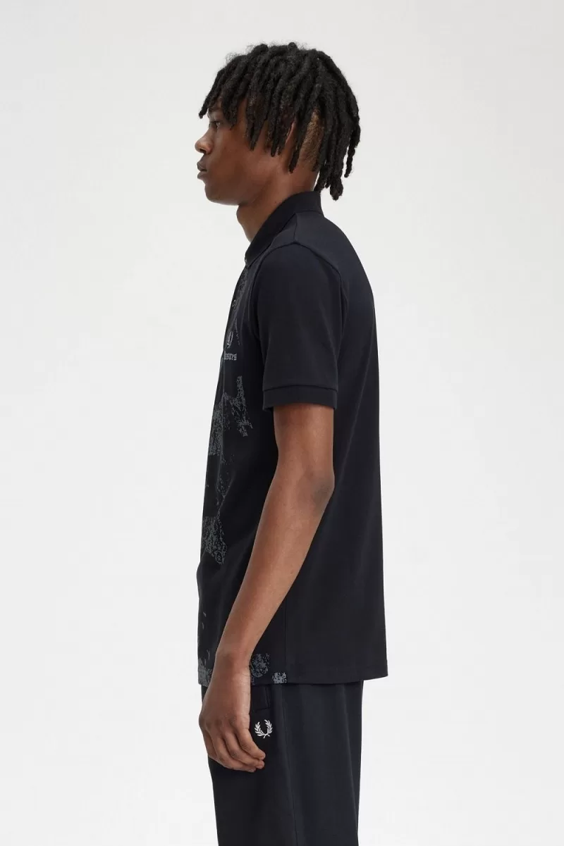 Fred Perry Skull Mens Shirt Black UIBQP7269 1 - Fred Perry Skull Men's Shirt Black | UIBQP7269