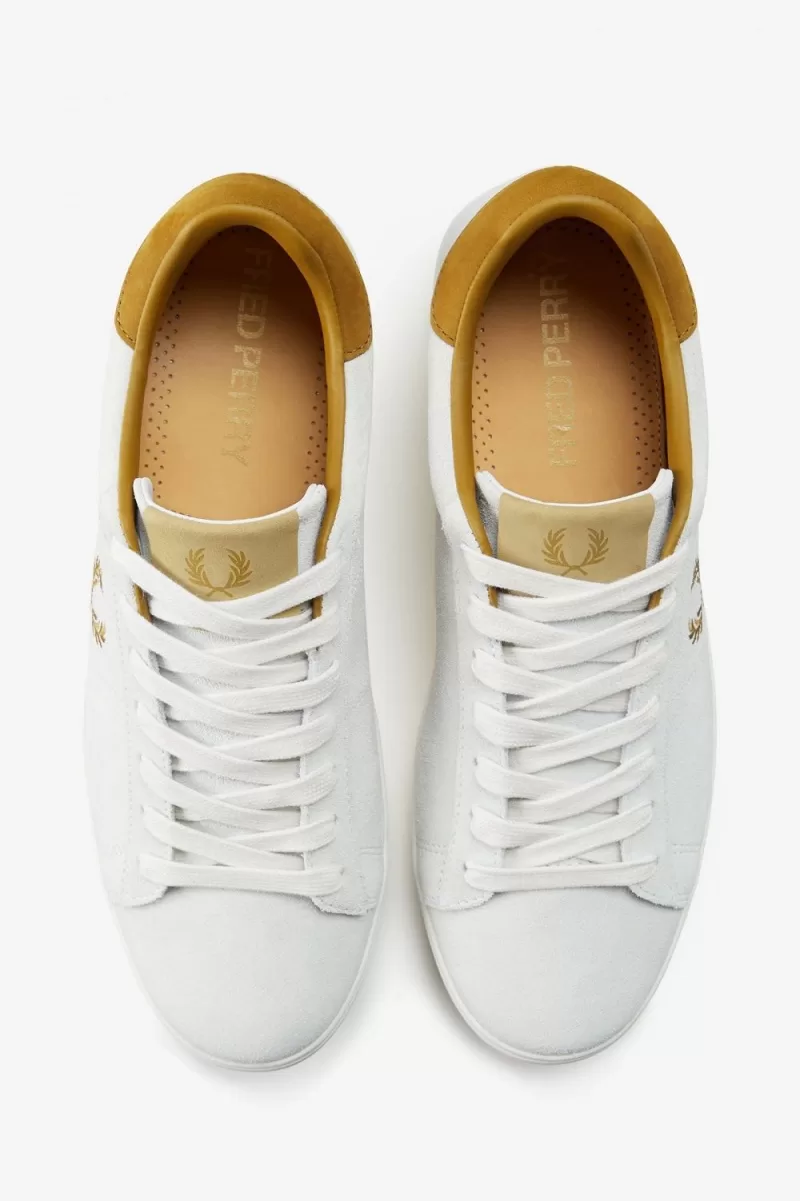 Fred Perry Spencer Mens Tennis Shoes White YSTKB8129 1 - Fred Perry Spencer Men's Tennis Shoes White | YSTKB8129