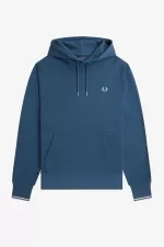 Fred Perry Tipped Hooded Men’s Sweatshirts Midnight Blue Light Aqua | CMZLW3482