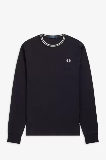 Fred Perry Twin Tipped Men’s T-Shirt Black | CWNLU8913