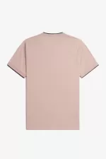 Fred Perry Twin Tipped Men’s T-Shirt Dark Pink Dusty Rose Black | DLOXG7102