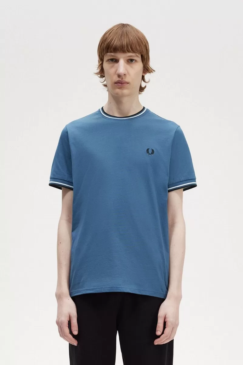 Fred Perry Twin Tipped Men’s T-Shirt Midnight Blue | SHBMV0359 Fred Perry Twin Tipped Men’s T-Shirt Midnight Blue | SHBMV0359