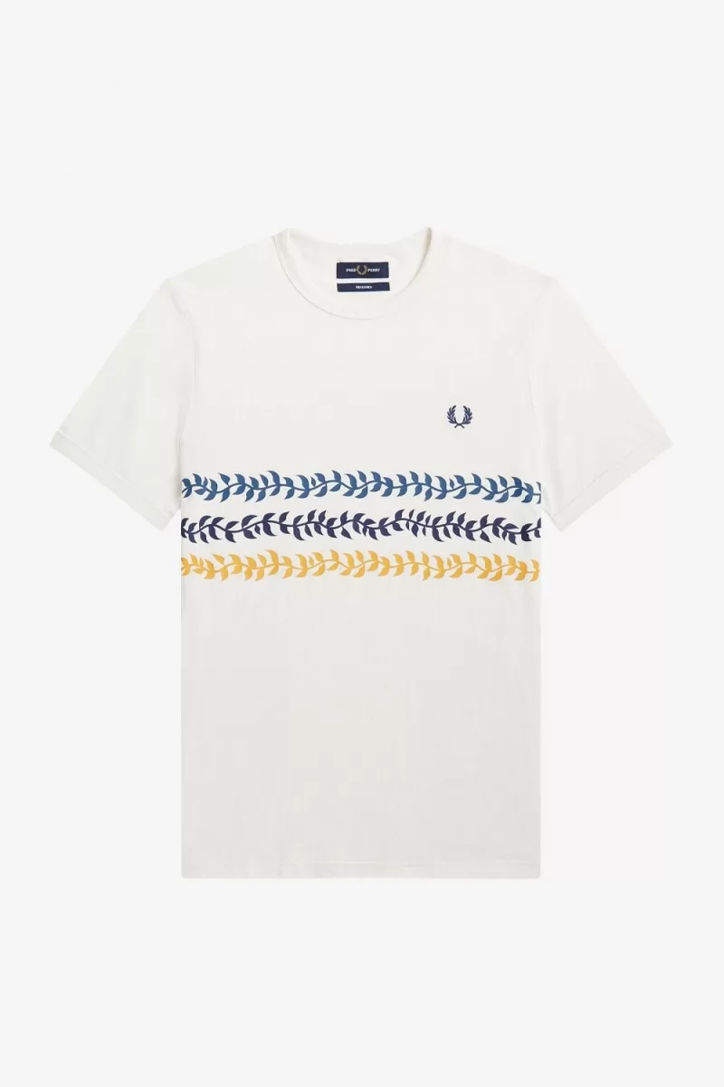 Fred Perry Vine Graphic Men’s T-Shirt Snow White | KMBNA3629 Fred Perry Vine Graphic Men’s T-Shirt Snow White | KMBNA3629