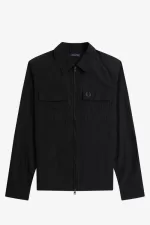 Fred Perry Zip-Through Men’s Shirt Black | QJGDY3721